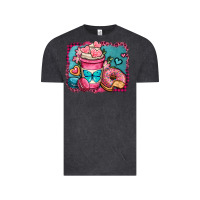 Vintage Black valentines day coffee cup and sweets Vintage Tee - OliviaCreatesArt