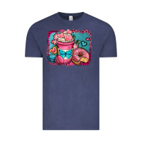 Vintage Denim valentines day coffee cup and sweets Vintage Tee - OliviaCreatesArt
