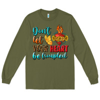 Army Green Don't Let Your Heart Be Troupled Long Sleeve Tee - BundleAndBundleShop