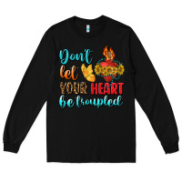 Black Don't Let Your Heart Be Troupled Long Sleeve Tee - BundleAndBundleShop