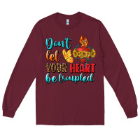 Burgundy Don't Let Your Heart Be Troupled Long Sleeve Tee - BundleAndBundleShop