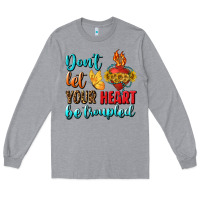 Heather Grey Don't Let Your Heart Be Troupled Long Sleeve Tee - BundleAndBundleShop
