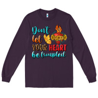 Plum Don't Let Your Heart Be Troupled Long Sleeve Tee - BundleAndBundleShop