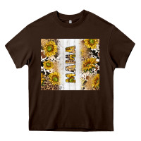 Chocolate Brown western mother's day mama with cowhide and sunflowers tumbler tbs Heavy Core Tee - TumblerDesignByShophia