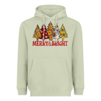 Merry And Bright Leopard Christmas Trees Heavyweight Hoodie | Teevron