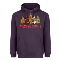 Plum merry and bright leopard christmas trees Heavyweight Hoodie - AdoDesignShop