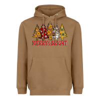 Toasted Coconut merry and bright leopard christmas trees Heavyweight Hoodie - AdoDesignShop