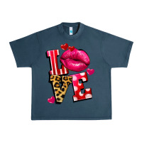 Midnight Navy Western love lips Urban Heavy Tee - FaDigitalArtStudio
