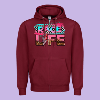 Race Life Zipper Hoodie Designed By Adodesignshop