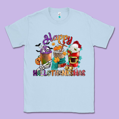 Hallothanksmas Coffee Cups Classic Tee Designed By Cowgirlartshop