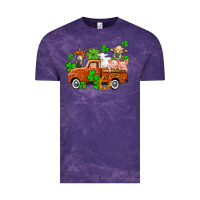Cloud Purple St. Patrick's farm animals and truck Vintage Tee - OliviaCreatesArt