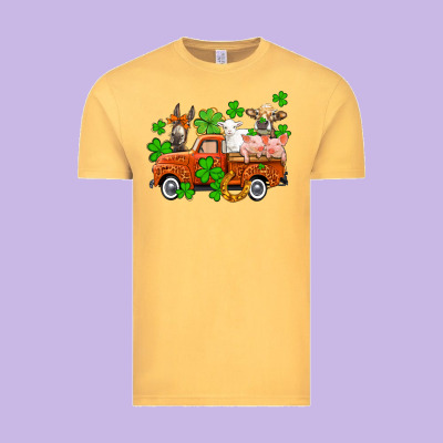 St. Patrick's Farm Animals And Truck Vintage Tee Designed By Oliviacreatesart
