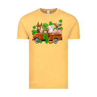 Vintage Mustard St. Patrick's farm animals and truck Vintage Tee - OliviaCreatesArt