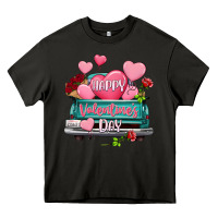 Asphalt Happy Valentine's day turquoise truck Heavy Core Tee - HowdyJamesFarm