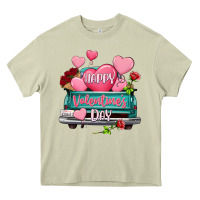 Mossy Happy Valentine's day turquoise truck Heavy Core Tee - HowdyJamesFarm