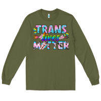 Army Green Western LGBTQ+ Trans Lives Matter Long Sleeve Tee - BundleAndBundleShop