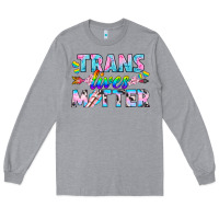 Heather Grey Western LGBTQ+ Trans Lives Matter Long Sleeve Tee - BundleAndBundleShop