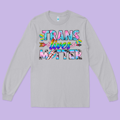 Western Lgbtq+ Trans Lives Matter Long Sleeve Tee Designed By Bundleandbundleshop