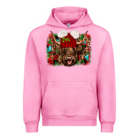 Fuchsia Pink highland cow christmas Urban Hoodie - JahusDesignShop