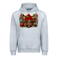 Heather Grey highland cow christmas Urban Hoodie - JahusDesignShop