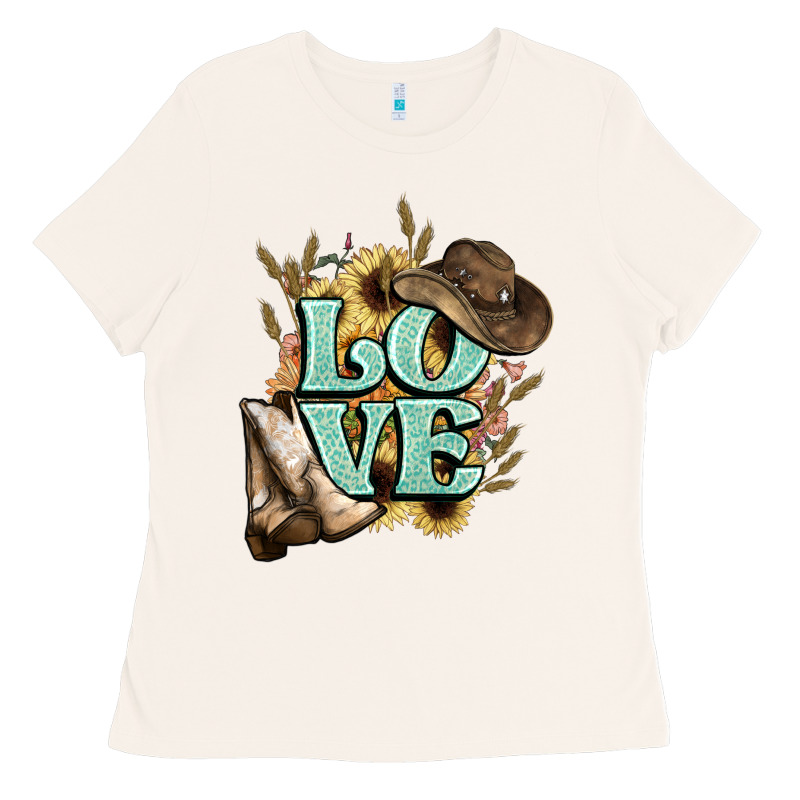 Love Boots Hat Western Cowboy Ladies Tee by HowdyJamesFarm | Teevron