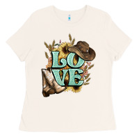 Bone Love boots hat western Cowboy Ladies Tee - HowdyJamesFarm