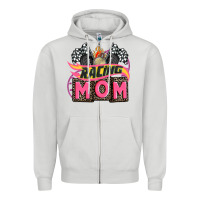 Dove Grey racing mom with racing oto equipment Zipper Hoodie - AdoDesignShop