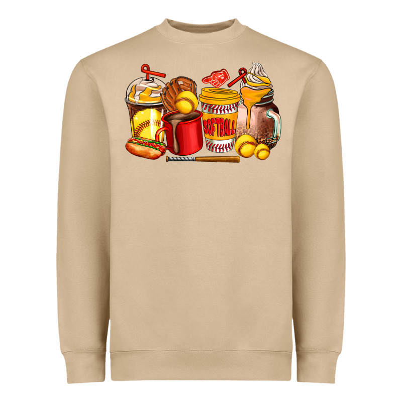 Softball Coffee Cups Heavyweight Sweatshirt by AdoDesignShop | Teevron