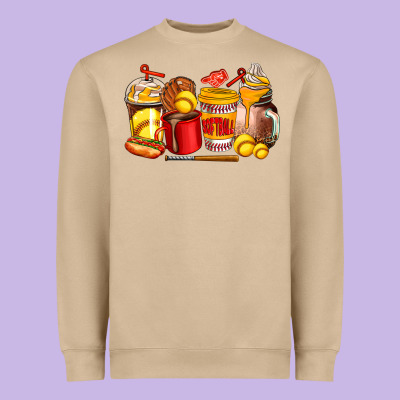 Softball Coffee Cups Heavyweight Sweatshirt Designed By Adodesignshop