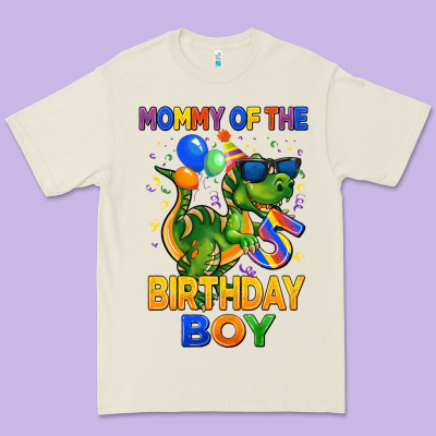 Mommy Of The 5 Th Birthday Boy T Rex Premium Tee Designed By Cowgirlartshop