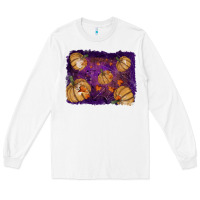 White halloween leaves tool leather backround Long Sleeve Tee - RanaPortraitStore
