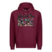 Burgundy blessed mom Premium Hoodie - SublimationCraftShop