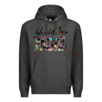 Charcoal Heather blessed mom Premium Hoodie - SublimationCraftShop