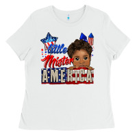White little mister america black boy Ladies Tee - CowGirlArtShop