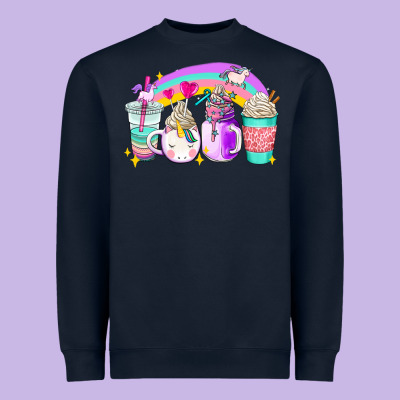 Unicorn Coffee Cups Heavyweight Sweatshirt Designed By Adodesignshop