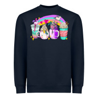 Navy unicorn coffee cups Heavyweight Sweatshirt - AdoDesignShop