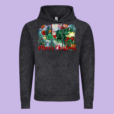 Merry Christmas Santa Polar Express Vintage Hoodie Designed By Fadigitalartstudio