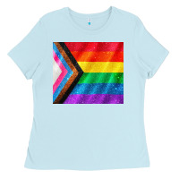 Baby Blue Pride flag Ladies Tee - CowGirlArtShop