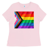 Bubblegum Pink Pride flag Ladies Tee - CowGirlArtShop
