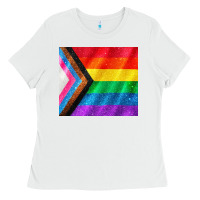 White Pride flag Ladies Tee - CowGirlArtShop