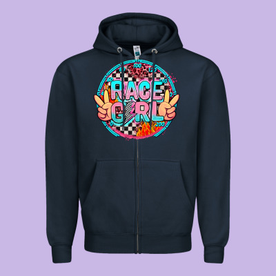 Race Girl Zipper Hoodie Designed By Adodesignshop
