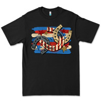 Black 4th of july horseshoe Premium Tee - CowGirlArtShop