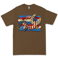 Cacao 4th of july horseshoe Premium Tee - CowGirlArtShop