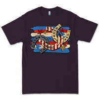 Plum 4th of july horseshoe Premium Tee - CowGirlArtShop