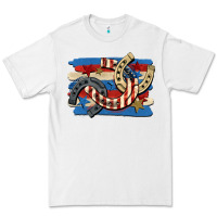 White 4th of july horseshoe Premium Tee - CowGirlArtShop