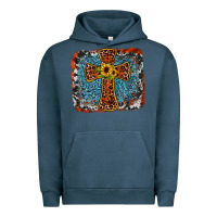 Pigment Midnight Navy western cross Urban Hoodie - JahusDesignShop