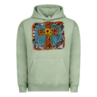 Pigment Oil Green western cross Urban Hoodie - JahusDesignShop