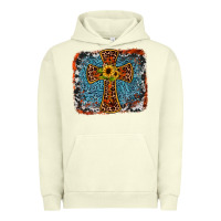 Pigment Pistachio western cross Urban Hoodie - JahusDesignShop
