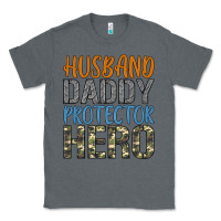 Charcoal Heather husband daddy protector hero Classic Tee - Artiststas
