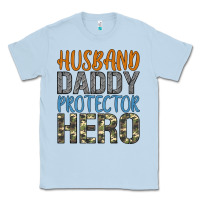 Dusty Blue husband daddy protector hero Classic Tee - Artiststas